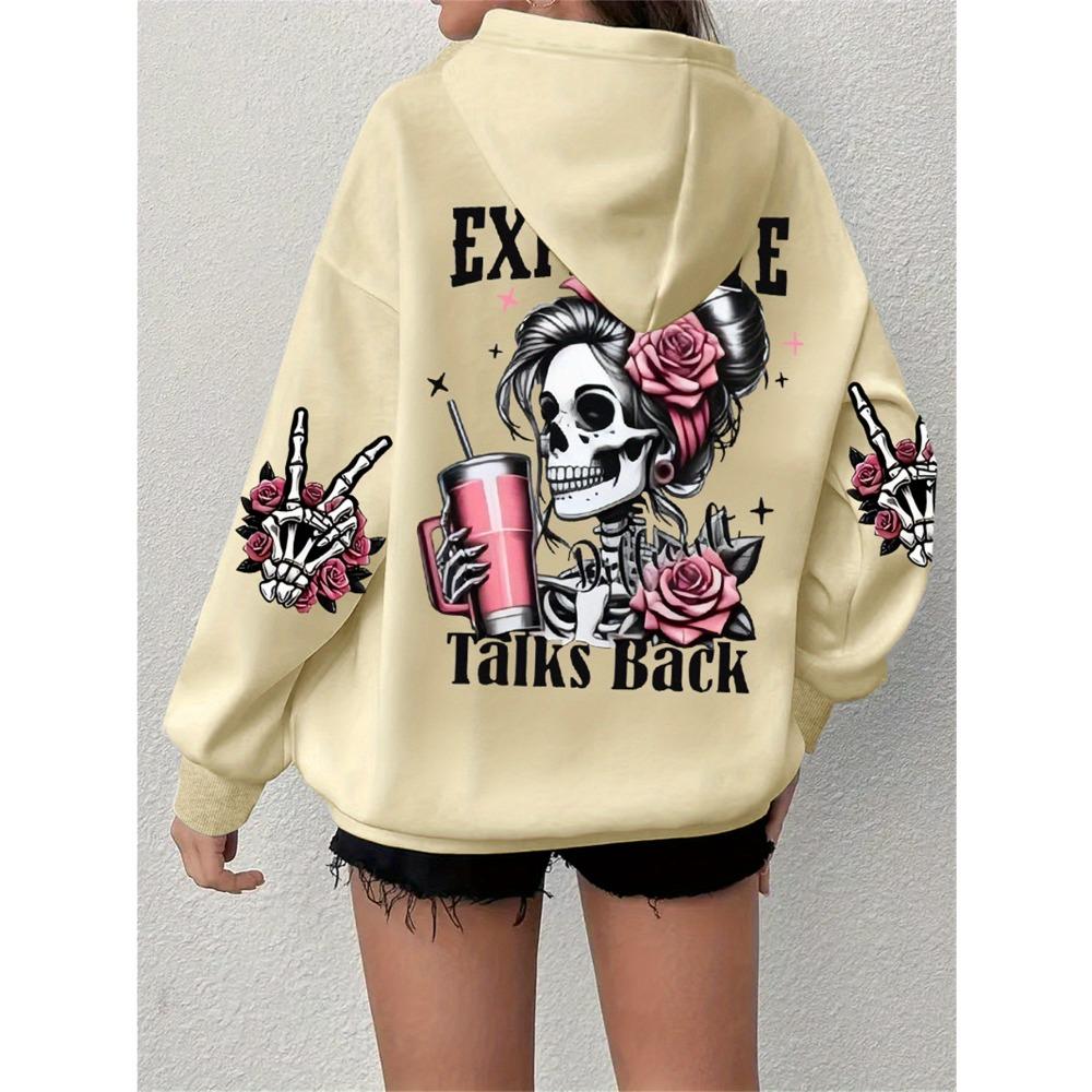 Expensive Talks Back Funny Print Women Hoody Harajuku Loose Clothes Fleece Warm Comfortable Hoodie Vintage Autumn Crewneck Top