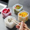 6 Pcs Transparent Sealed Jars Rice Fruit Lunch Microwave Crisper Refrigerator Kitchen Food Storage Container Office Portable Box