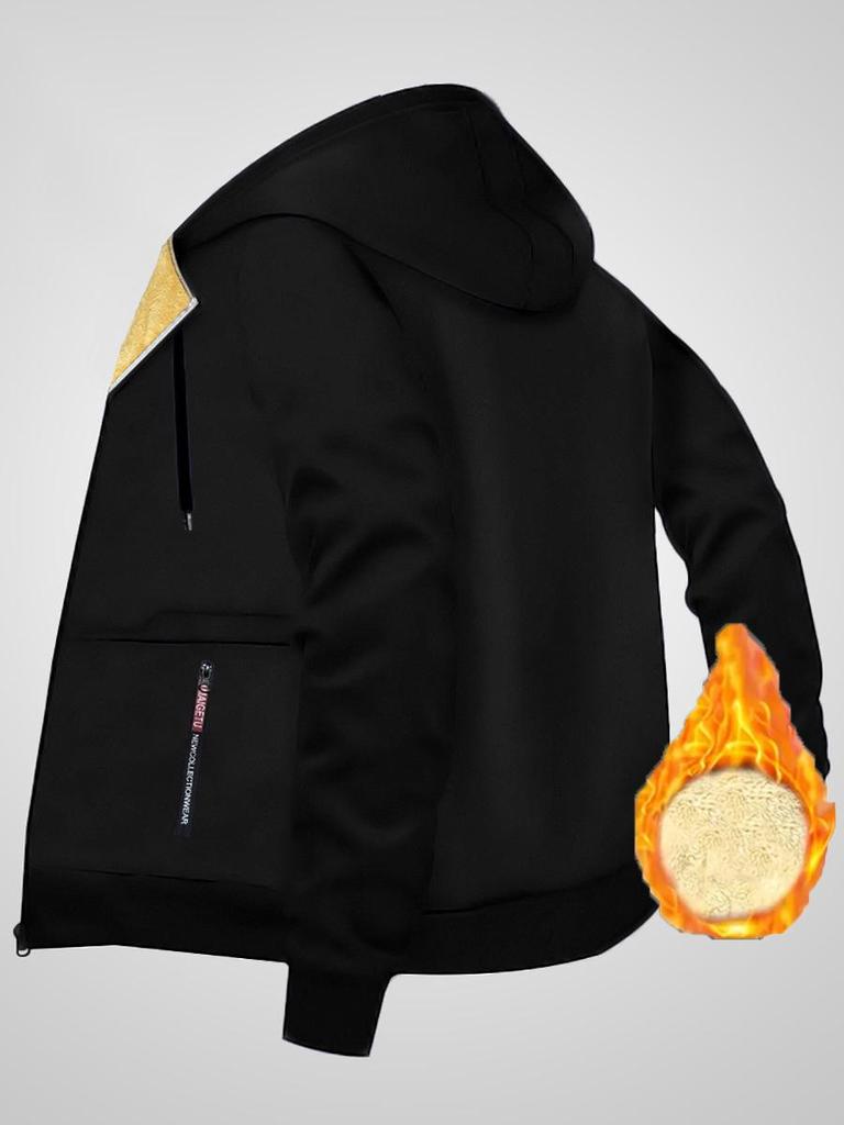Men's Fleece-Lined Zip-Up Knitted Cardigan - Thickened for Autumn/Winter