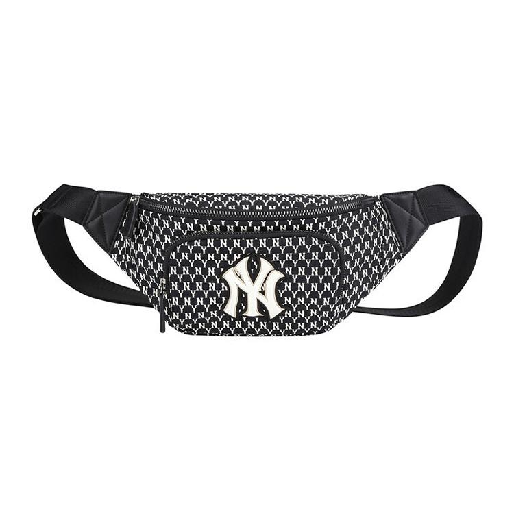 New MLB Monogram Collection Nylon Crossbody Bags Fanny Pack Regular Unisex Black 3AHSM051N-50BKS