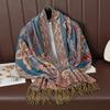 Muslim Paisley Shawl Thin Pashmina Long Tassels Scarf Vintage Cashew Jacquard Printed Stoles Islam Foulard Tippet