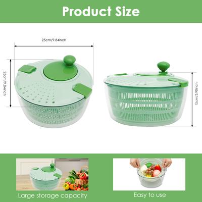 Gemüse Salatschleuder PP Große Kapazität Salatwäscher Arbeitssparender Multifunktionaler Gemüse-Dehydrator Salat-Abtropfgerät für den Haushalt