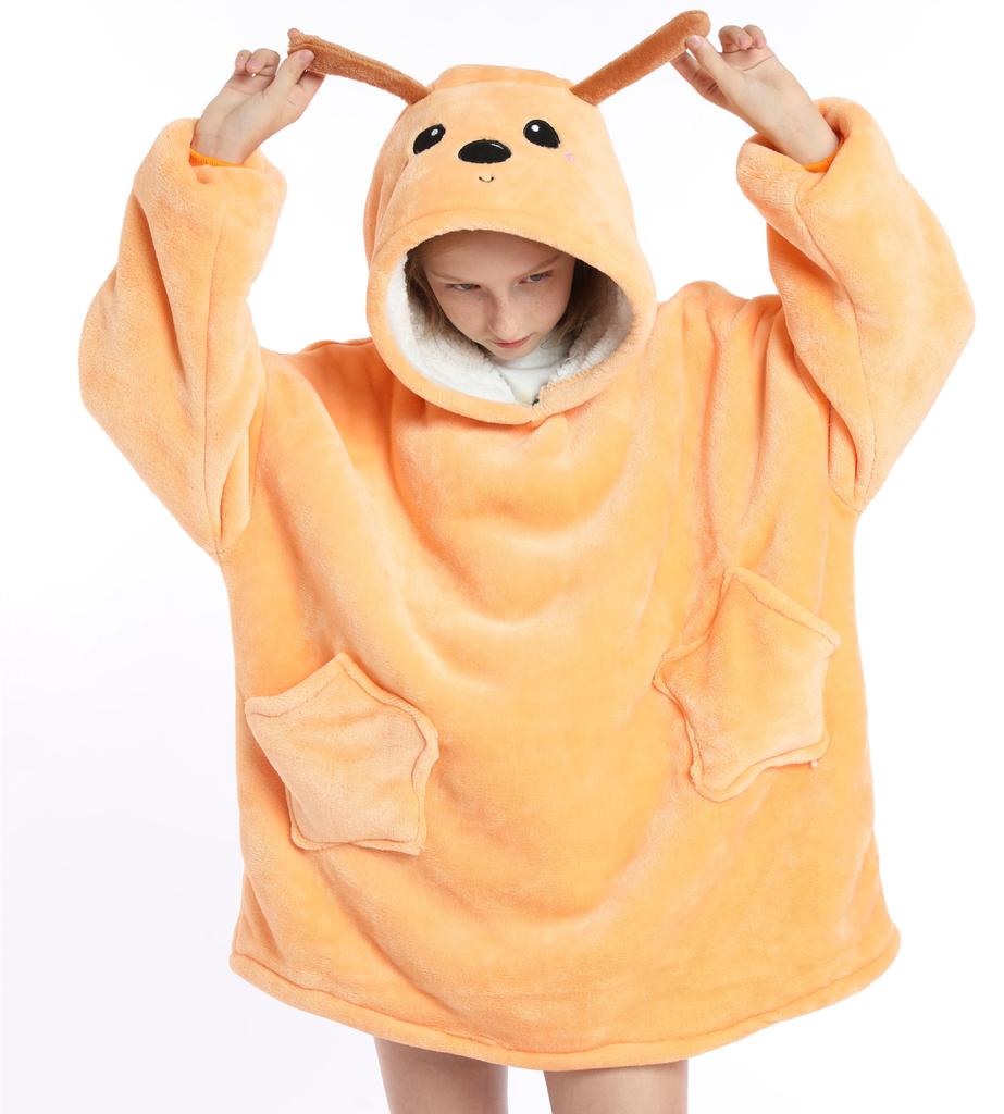 Autumn and Winter Sports and Leisure Warm TV Blanket Senior Children's Plush Comfortable Soft Bathrobe Warm Fluffy Robe