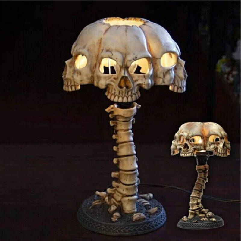 3d Led Skull Skeleton Lamps Horror Halloween Desk Light Haunted House Decoration