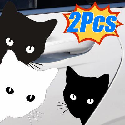 1/2Pcs Funny Car Cat Peeking Sticker Car Window Decoration Vinyl Decals 12x15cm Car Stickers Auto Exterior Decoration Decals