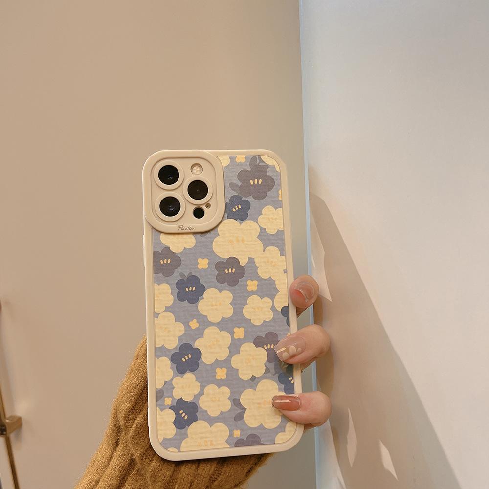 Temperament Florals Suitable for Iphone14 Mobile Phone Case Apple 11 Retro 16 All Inclusive 15 Promax Angel Eyes 8