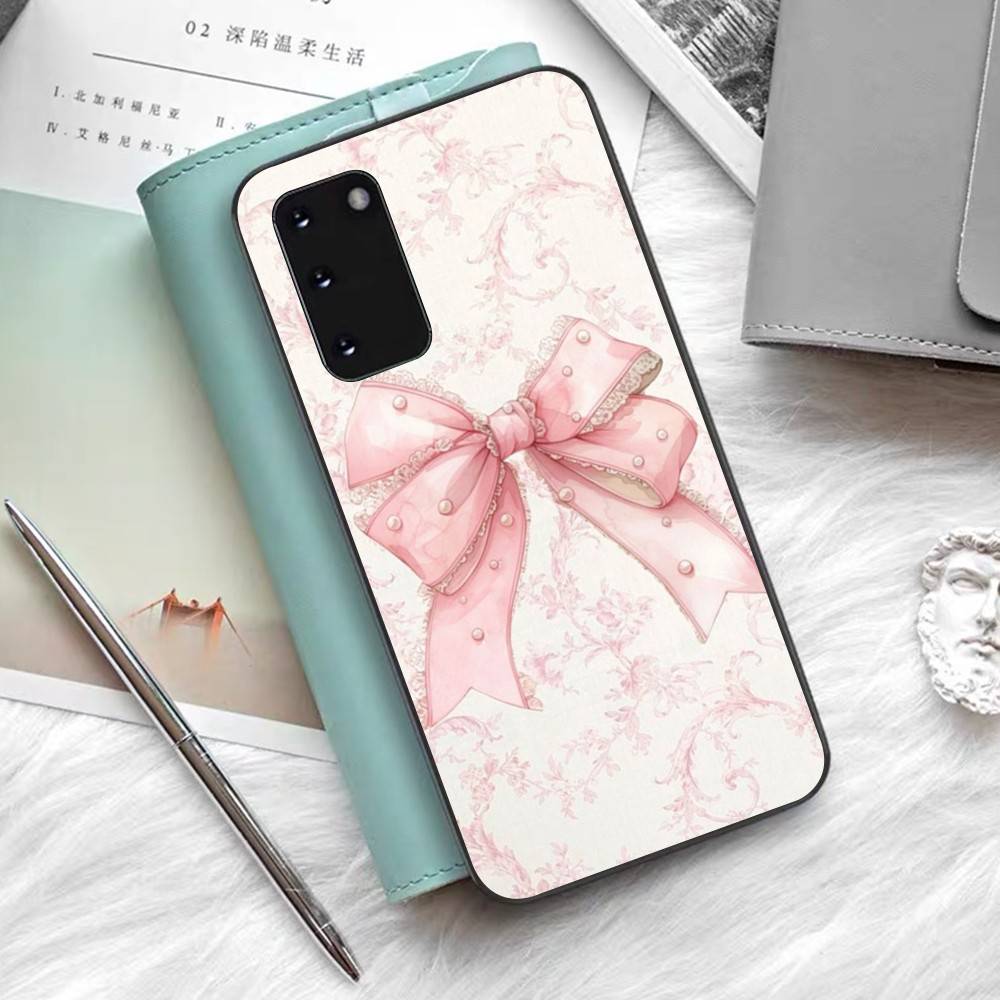 Pink Sweetheart Bowknot Cute Phone Case For Samsung S 9 10 20 21 22 23 30 23 24 Plus Lite Ultra FE S10lite Funda