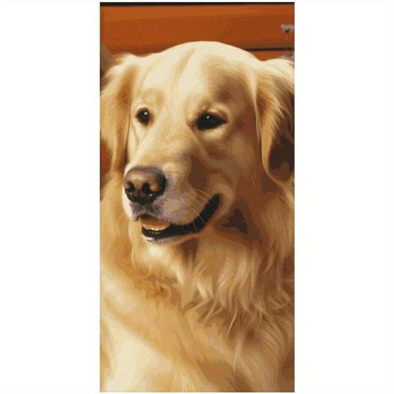 Golden Retriever Dog Print Beach Towel Quick-Dry Polyester Square Towel For Sports, Spa Yoga Hotel Gym Woven Absorbent Sand-Free