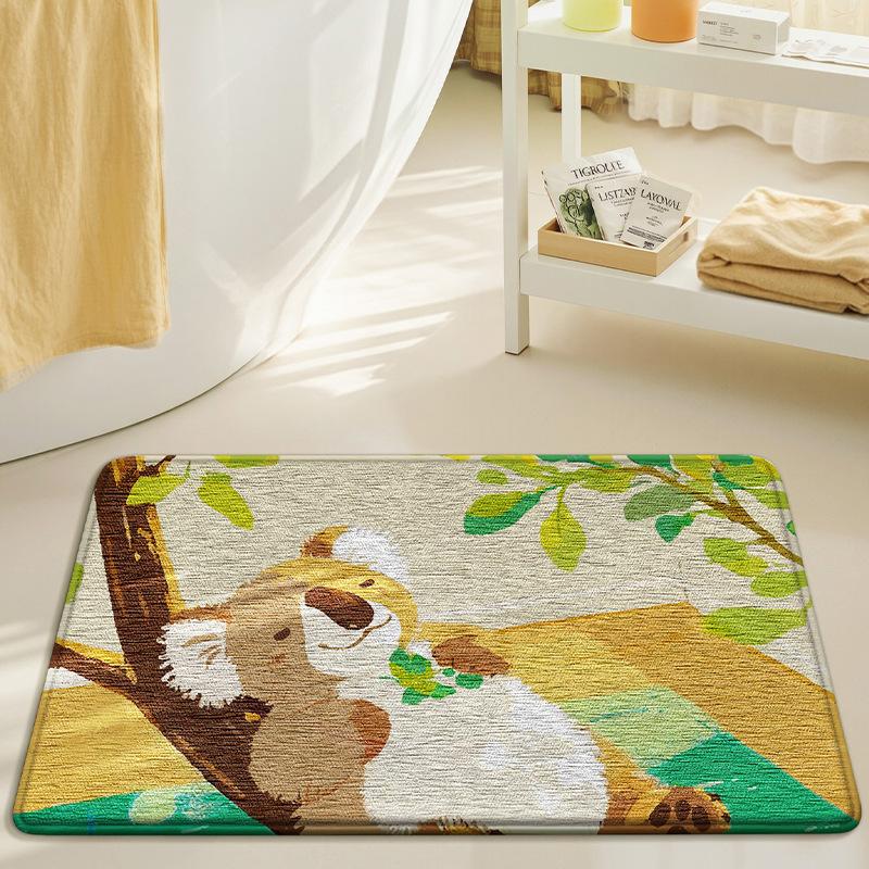 Premium Cartoon Animal Bath Mat, Ultra Soft Memory Cotton Bathroom Rug, Water Absorption & Quick Dry, Non-Slip (Multiple Styles)