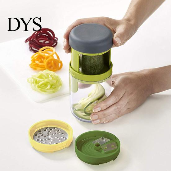Home Handheld 3 In 1 Carrot Cucumber Spiral Grater Cutter Vegetable Fruit Slicer