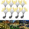 8pcs Outdoor LED Solar Lights Waterproof Starburst Solar Firefly Lights Lawn Lamp Garden Lamp for Path Landscape Decorative