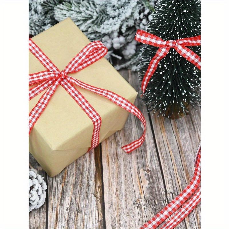 1pc/Red And White Plaid Ribbon, Valentine Bow Ribbon, Plaid Fabric Crafts Plaid Ribbon Rolls Are Used For Valentine's Day Party Decorations