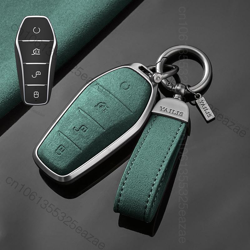 Metal Suede Car Remote Key Cover Case Holder Shell Fob For Byd New Atto 3 Atto2 Song Pro Han Tang Shark Dolphin Seal U Sealion 7