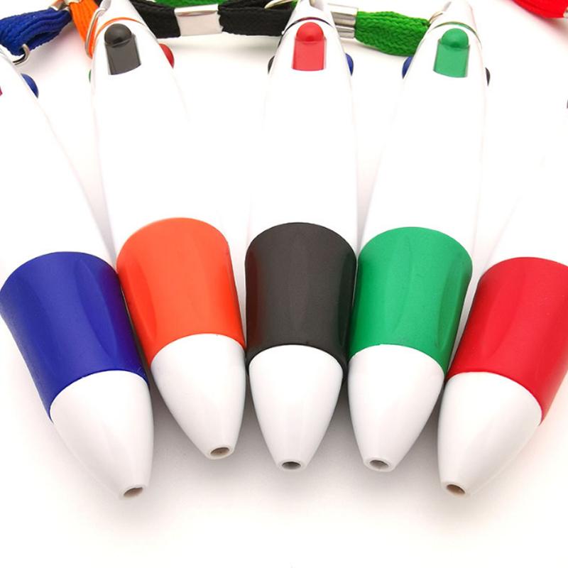1PCS Creative Plastic Lanyard Four Color Ballpoint Pen Multicolor Student Gifts Office School Supplies