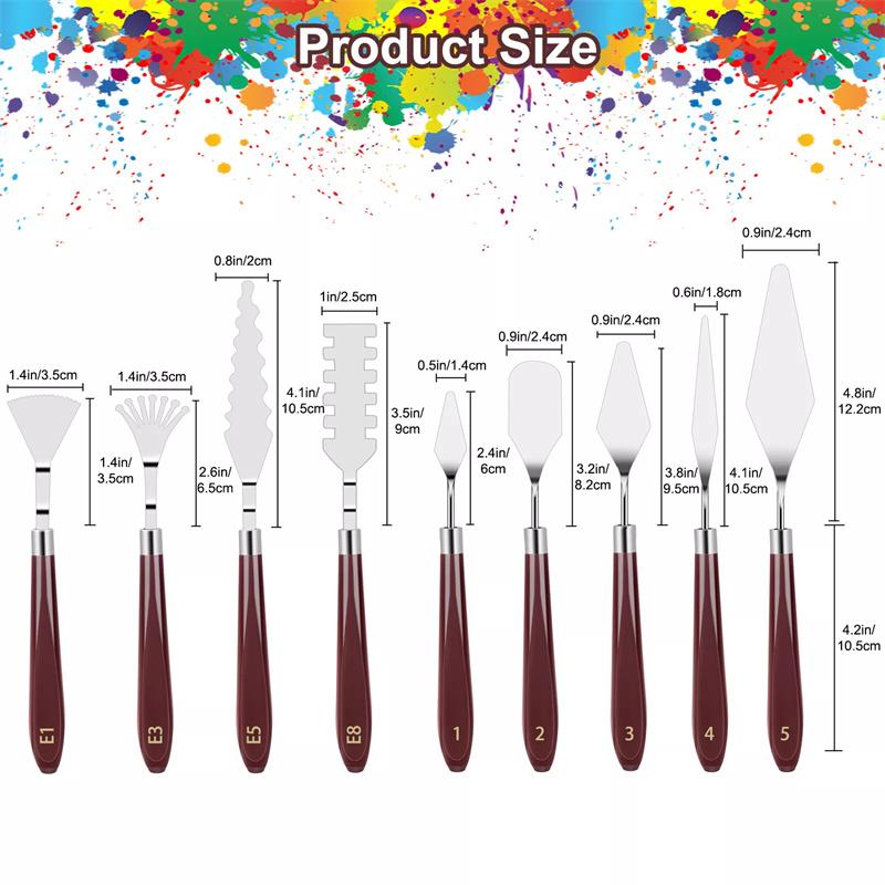 Stainless Steel Oil Painting Knives Artist Crafts Spatula Palette Mixing Knife Scraper Art Acrylic Gouache Painting Drawing Tool