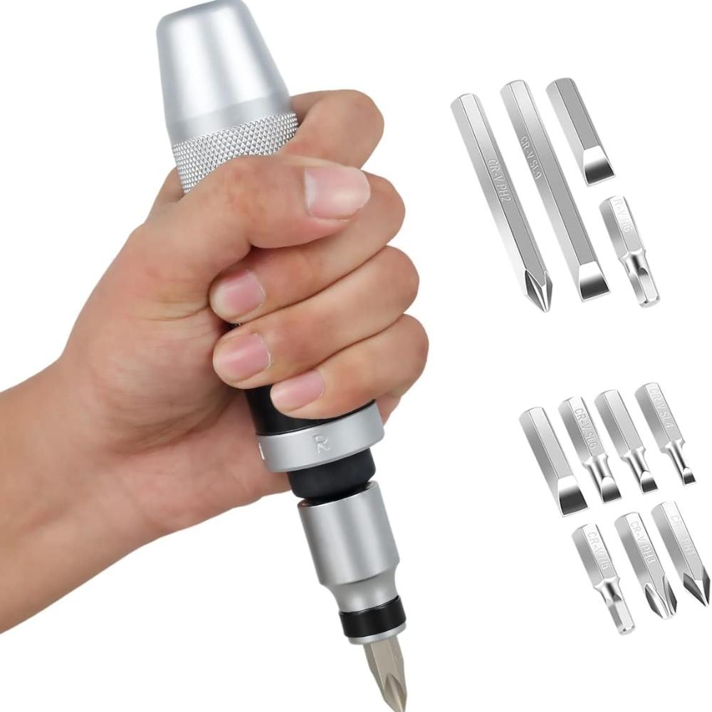 13 Pieces Impact Screwdriver Set Bit Metal CRIVE DRIVE CHISEL BIT MULTIFUNCTIONS REMOVAL SCREW EXTRACTOR SET (Green)