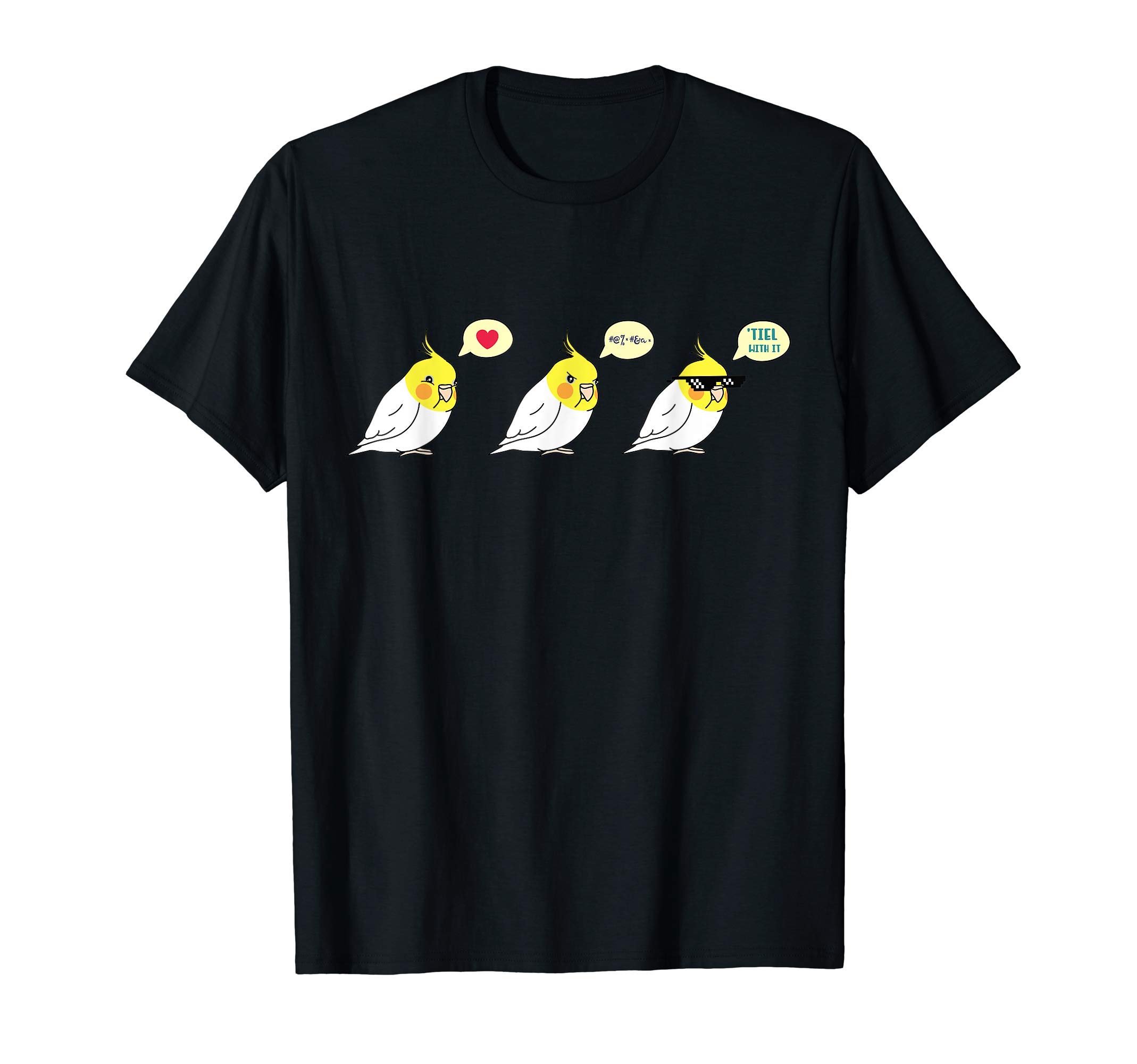 

Футболка Chubby Lutino Cockatiel Mood Cool Love Angry Parrot Kawaii чёрный