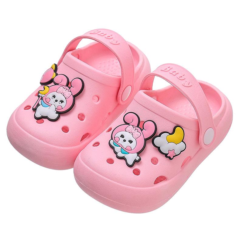 Girls' and Boys' Anti-slip Head Cover Soft-soled Baby Children's Shoes Flip-flops