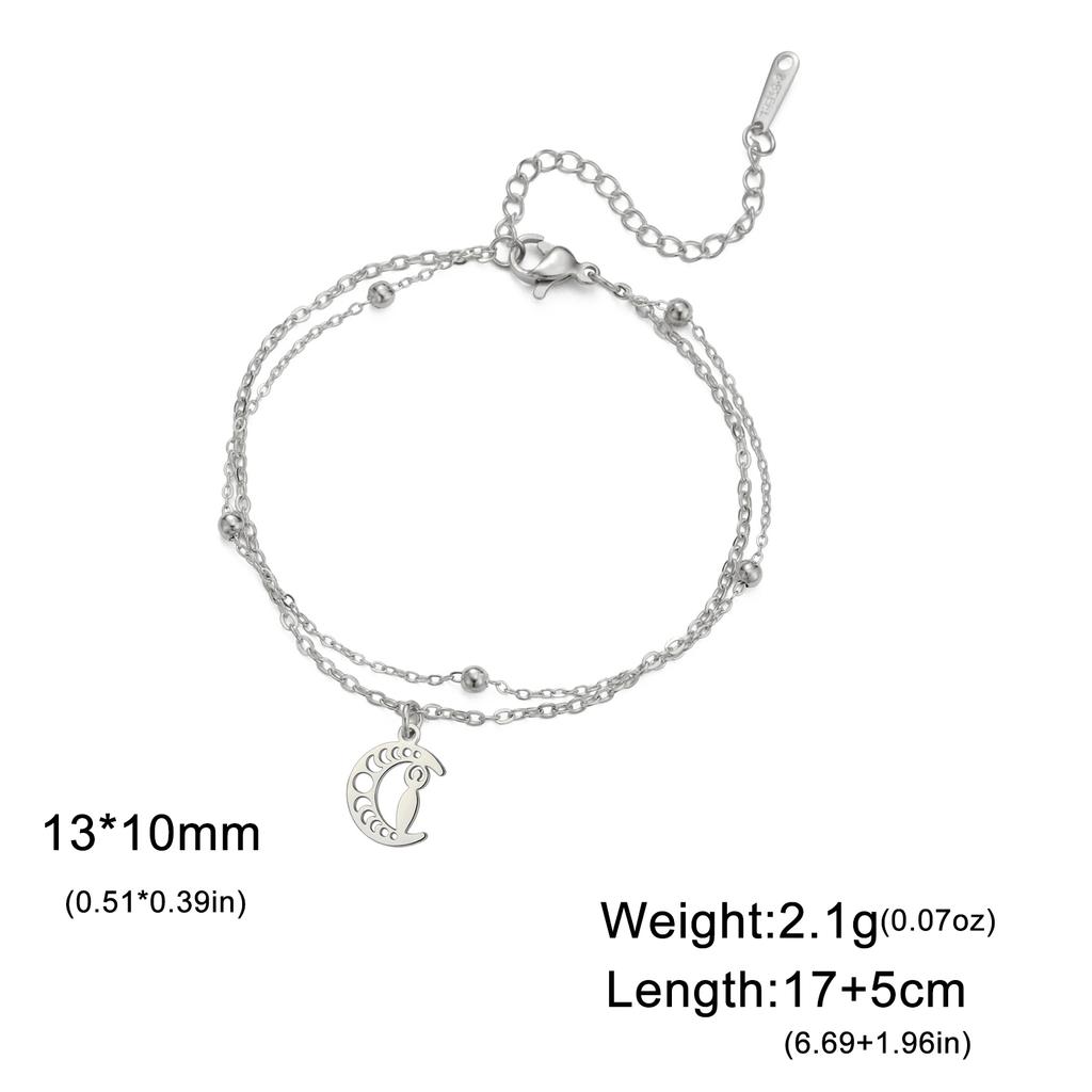 LIKGREAT Classic Crescent Triple Moon Goddess Bracelets Stainless Steel Wicca Hecate Fertility Amulet Jewelry Lucky Women Gifts