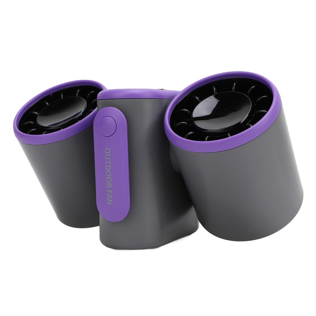 Portable Waist Fan 3 Speed Outdoor Dual Head Waist Fan with Light Turbo USB Fan 8000mAh Battery for Outdoor Jobsite
