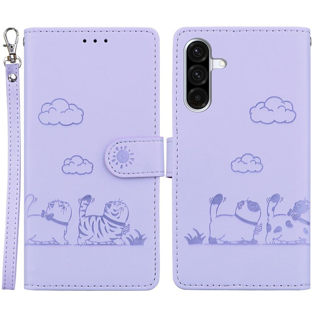 For Samsung Galaxy A26 5G Case RFID Blocking Kitten Pattern TPU+PU Leather Phone Cover