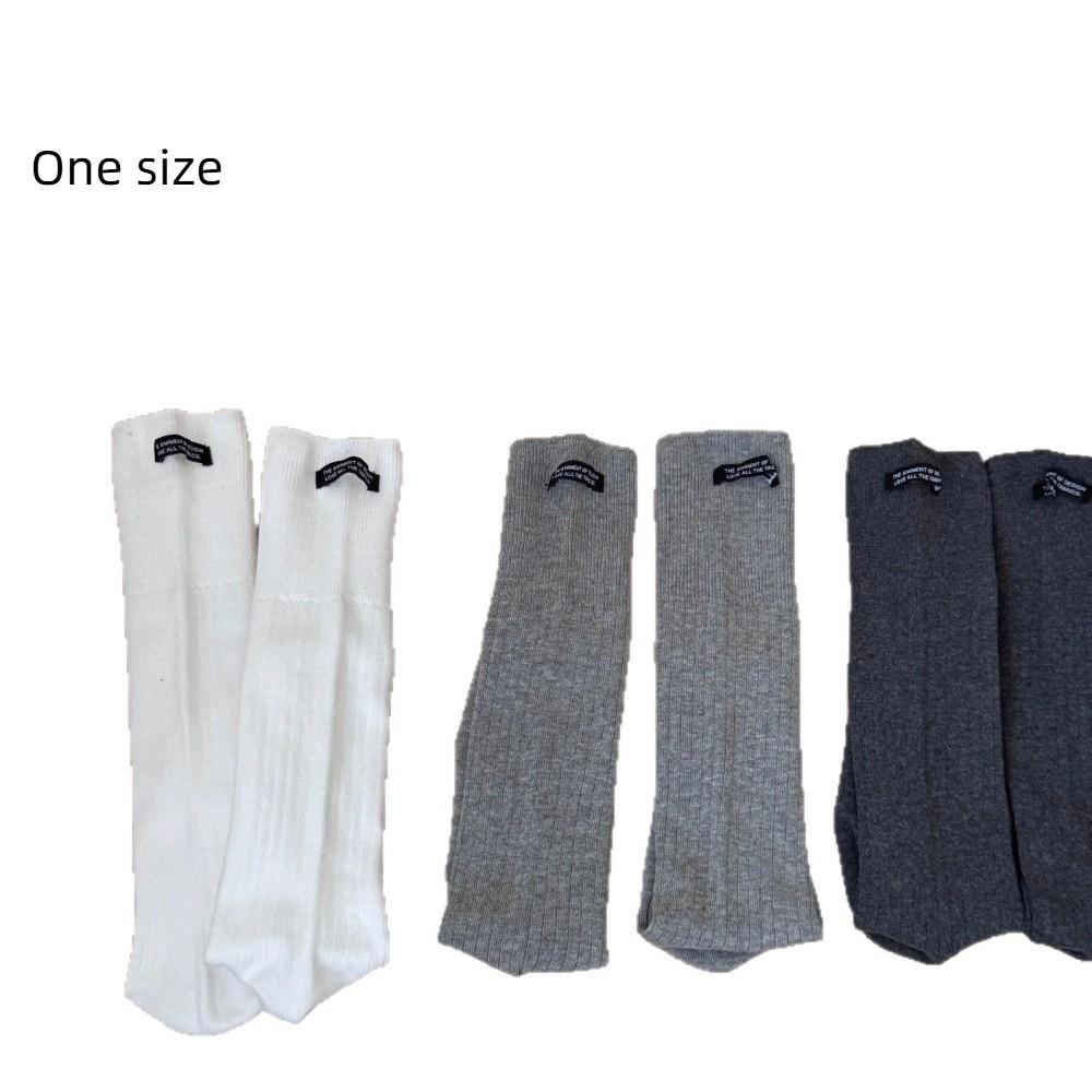 Solid Color Women Stockings Breathable Calf Socks Simple Knee High Socks  Autumn