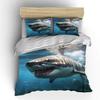Shark swimming with open jaws Print Soft Comfortable Duvet Cover Bedding Set Included 1*Duvet Cover  2*Pillowcases Luxury gifts