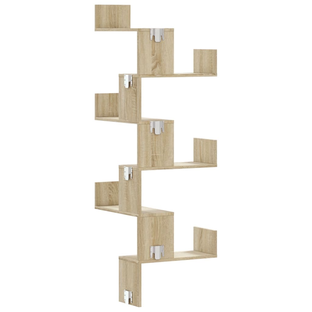 6-Tier Irregular Corner Shelf, Storage and Display Racks for Living Room, Bedroom, Hallway, Entryway, and Bathroom, 45x45x147cm