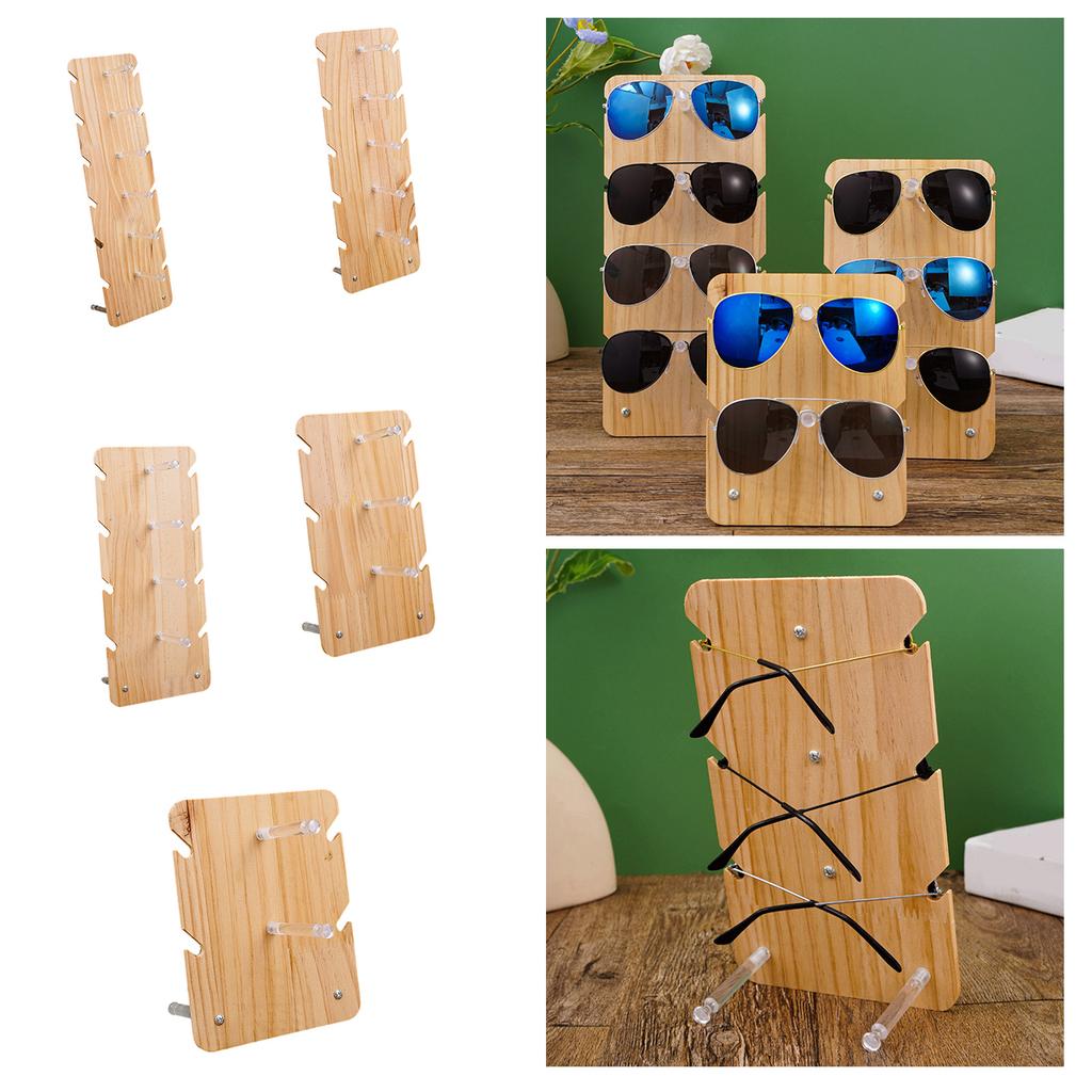 Multi Functional Sunglasses Storage Bracket Rack Optical Frame Stand Organiser Solid Wood Build Practical Use