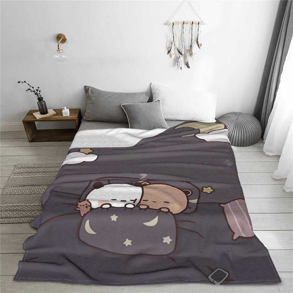 Bear Cartoon Cute Bubu Dudu Blankets Fleece Decoration Multi-function Super Soft Throw Blankets for Bed Outdoor Rug Piece
