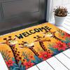 1pc Welcome Giraffe Flower Outdoor Matfor Bedroom Living Room Mat or Patio Entrance Patio Mat Playful Design Home Carpets