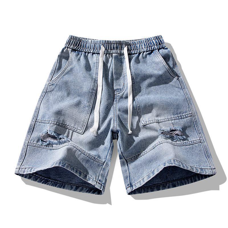 Chao Nan Da Men s American Style Casual Cargo Shorts - Summer Loose Fit Denim 3XL