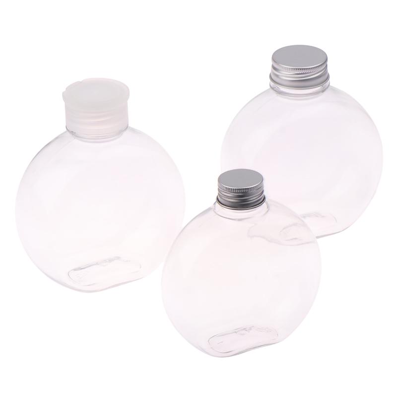320/500Ml Flat Round Water Bottle Clear Milk Tea Coffee Bottle Drinking Bottles Portable Pet Juice Drink Bottle