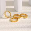 MamacitaSlay 316L Stainless Steel Fish Scale Texture Ring 18K Gold Plated Waterproof Jewelry For Women Stackable Minimalist Ring