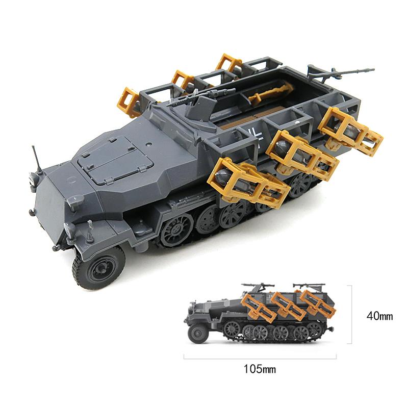1:72 4D Plastic Assemble Tank SD.KFZ.7/2 Model World War II Model Puzzle Assembling Military Sand Table Toys For Children Gifts
