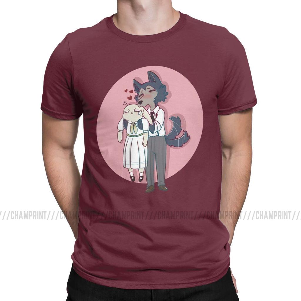 Novità Beastars Legosi Anime T-shirt da Uomo Girocollo Cotone T-shirt Animali Manga Corta