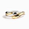 Trendy Tofarget Tvinnet Finger Dame Ring Moderne Mote Kvinne Metallringer Daglig Bruk Allsidige Tilbehør Smykker
