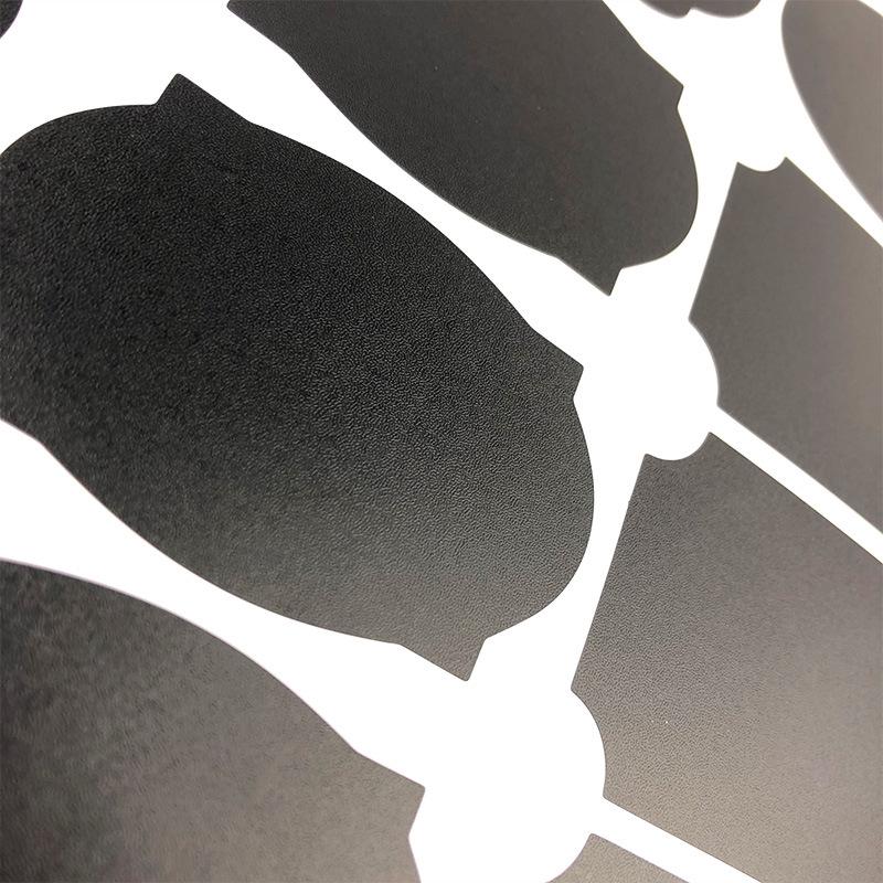 Tuoke Vodotěsné Smazatelné Samolepicí Černé Matné PVC Etikety na Láhve s Perem.