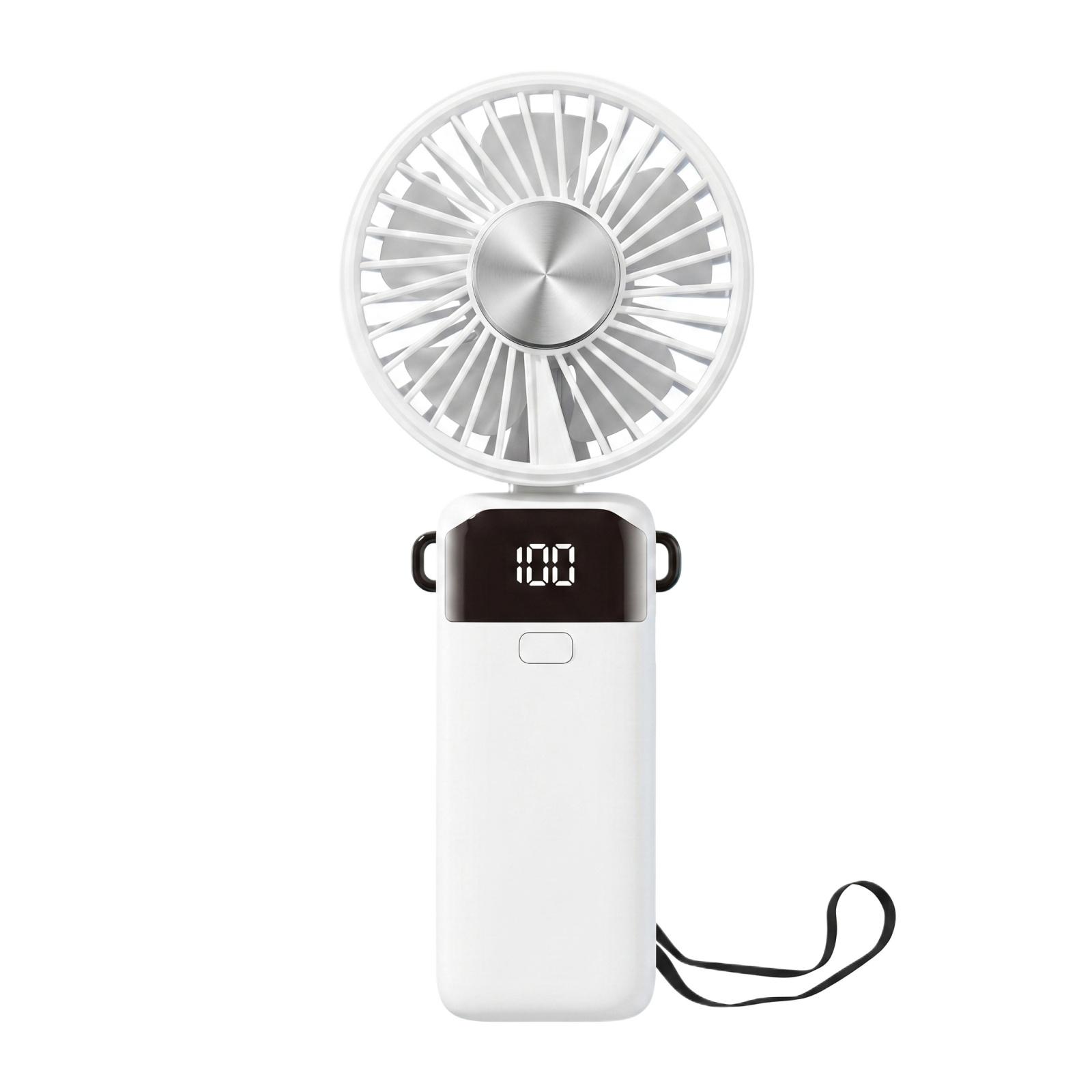 

Portable Handheld Fan Long Battery Life Quiet Operation Compact Design USB Rechargeable Adjustable Speed for Indoor Outdoor Use ONE SIZE білий
