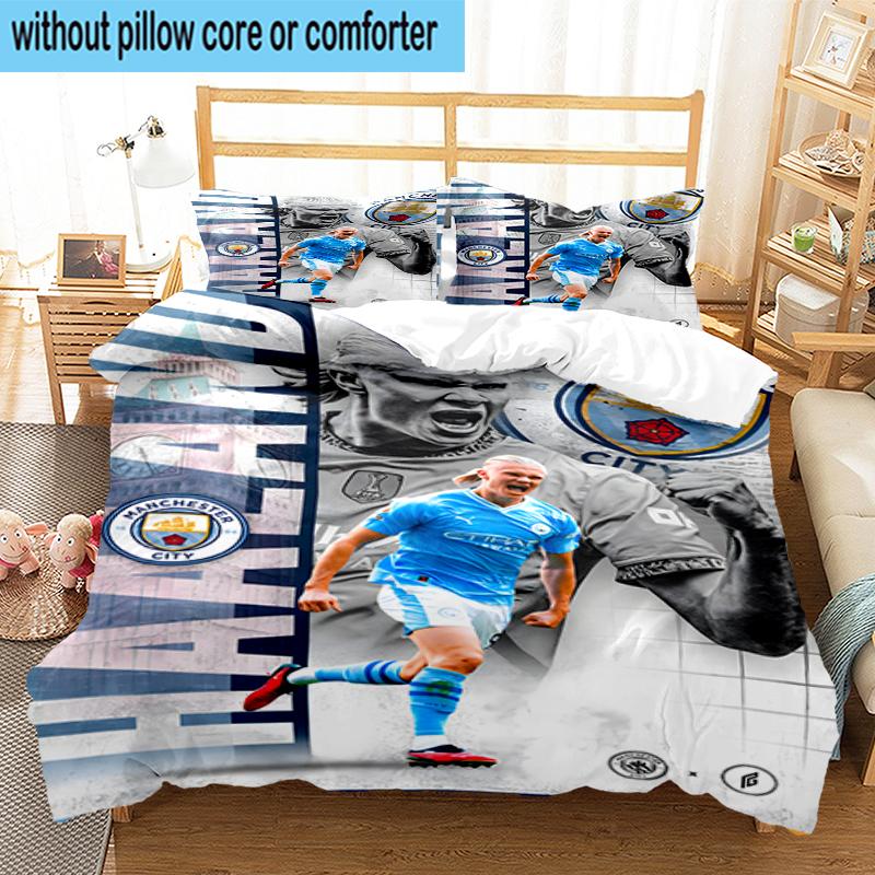 3PCS Erling Haa-land's Electric Moment Bedding Set,Including 1pc Duvet Cover And 2pcs Pillowcases Perfect for Bedroom, Dormitory, Fan Christmas gift