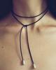 Japanese And Korean Niche Personality Black Rope Bow Lace Length Adjustable Simple Temperament Long Necklace Choker