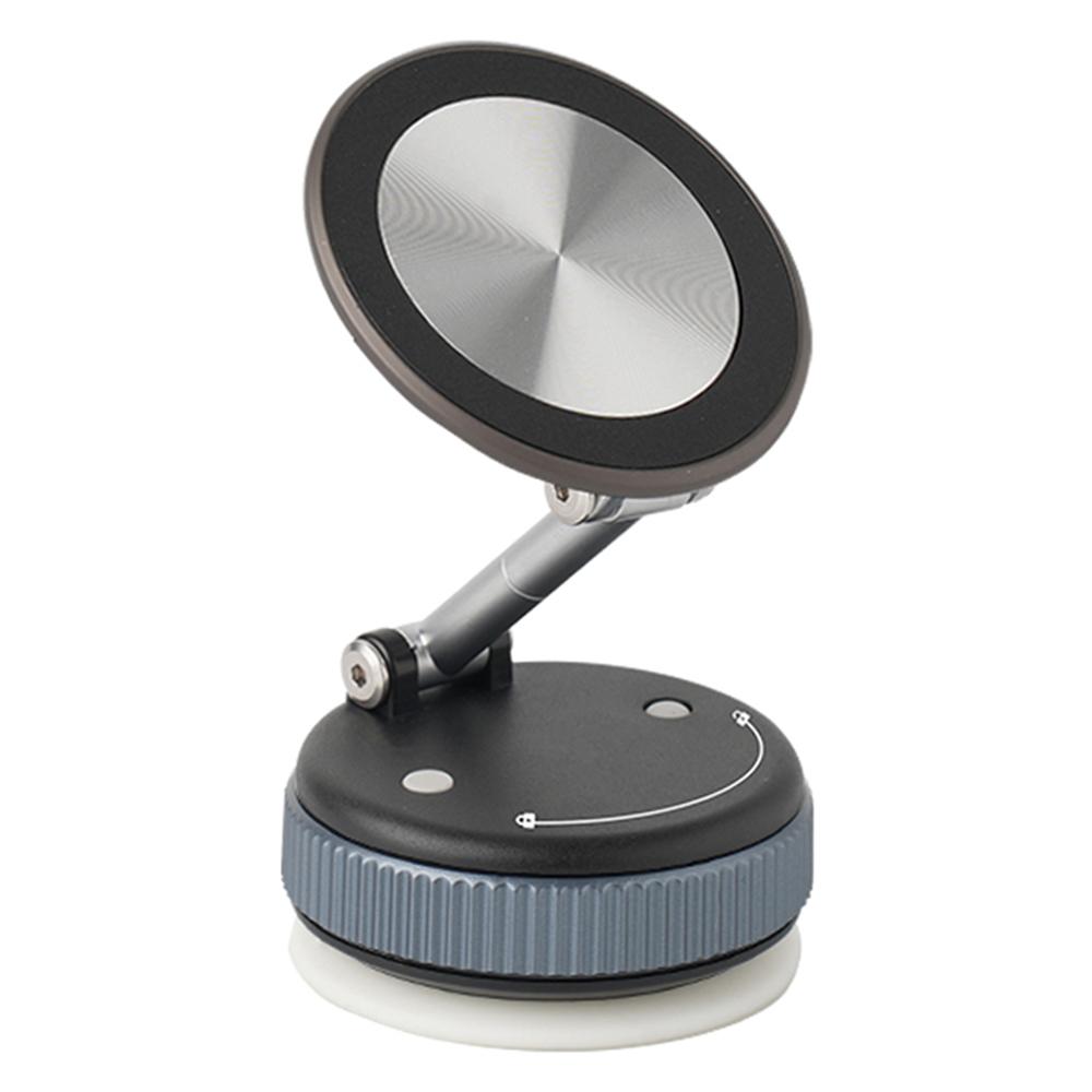 2025 New 360 Degree Rotation Foldable Glass Vacuum Phone Bracket Car Dashboard Holder Strong Magnet Metal Holder чёрный