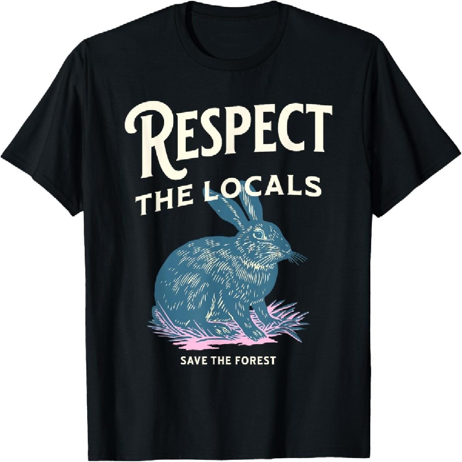 Cute Kawaii Graphic Respect The Environment, Rabbit, Save It T-Shirt(1) S