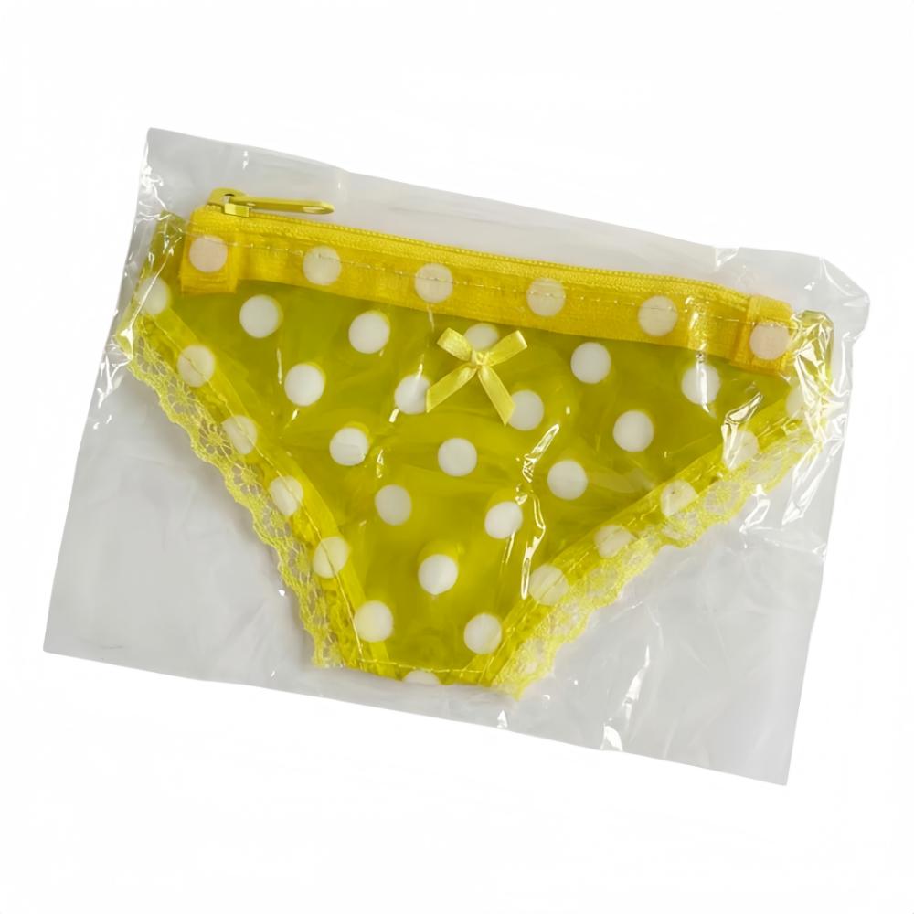 Underpants Shape Cosmetic Bag PVC Y2K Strawberry Makeup Storage Pouch Transparent Polka Dots Toiletry Bag Storage Bag Charm