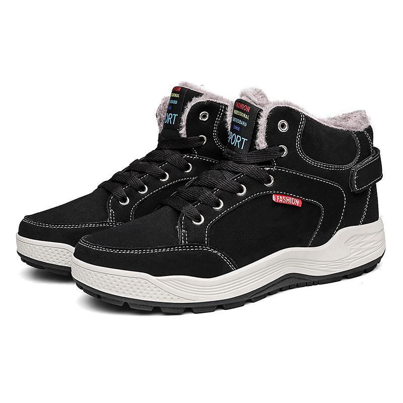 

2024 Новая Мода Классические Плюшевые Зимние Ботинки Теплые Кожаные Ботинки Меховые Зимние Мужские Ботинки До Щиколотки Для Взрослых Повседневные Удобные Кроссовки69 6.5 чёрный