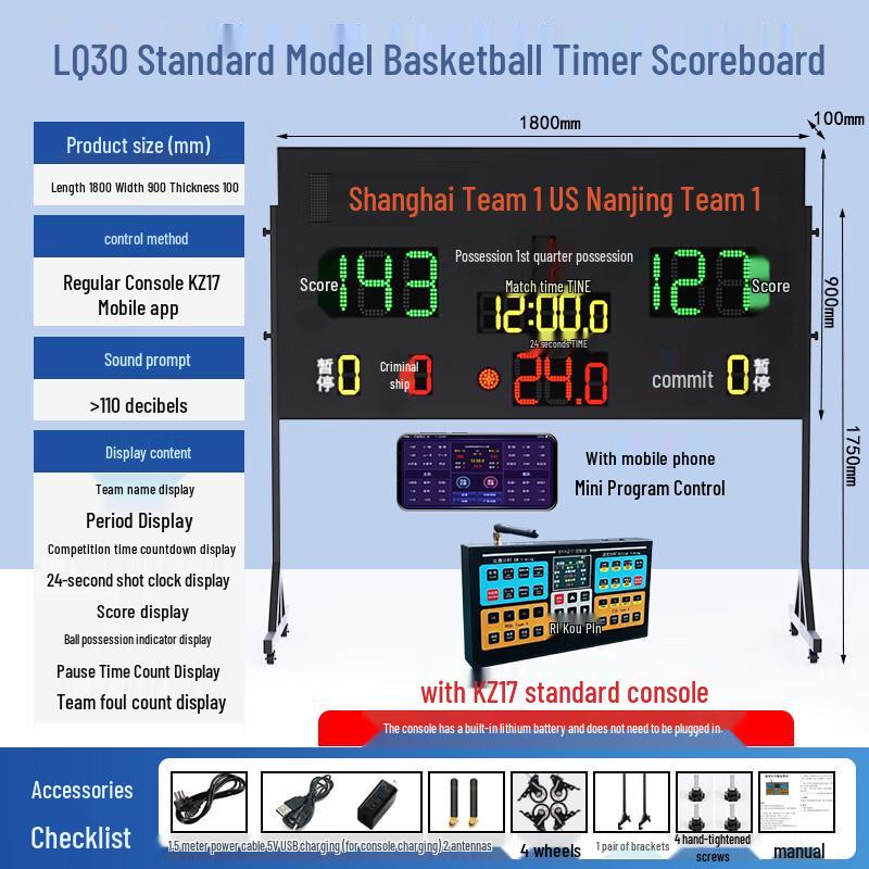 Basketball 24-Second Shot Clock & Scoreboard