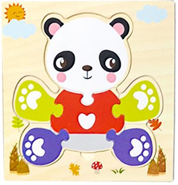 Baby Wooden Toys 3D Wood Puzzle Cartoon Animal Matching Game Intelligence Jigsaw Puzzle Toys For Children Educational