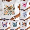 Butterfly Trend 90s Casual Top Clothes Female Short Sleeve Print Tshirts Fashion Oneck T Clothing for Women Graphic Tee