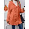 Side Slit Plush Long Sleeve Jacket Thick Thin Hooded Large Size Clothes