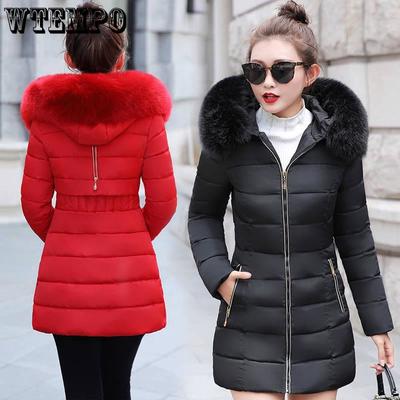 Winter Coat Women Winter Jacket Womens Parkas Warm Detachable Fur Collar Slim Fit Outwear